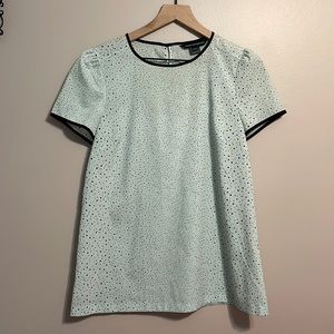 French Connection Teal Short Sleeve Blouse Size 8 US Barely Worn